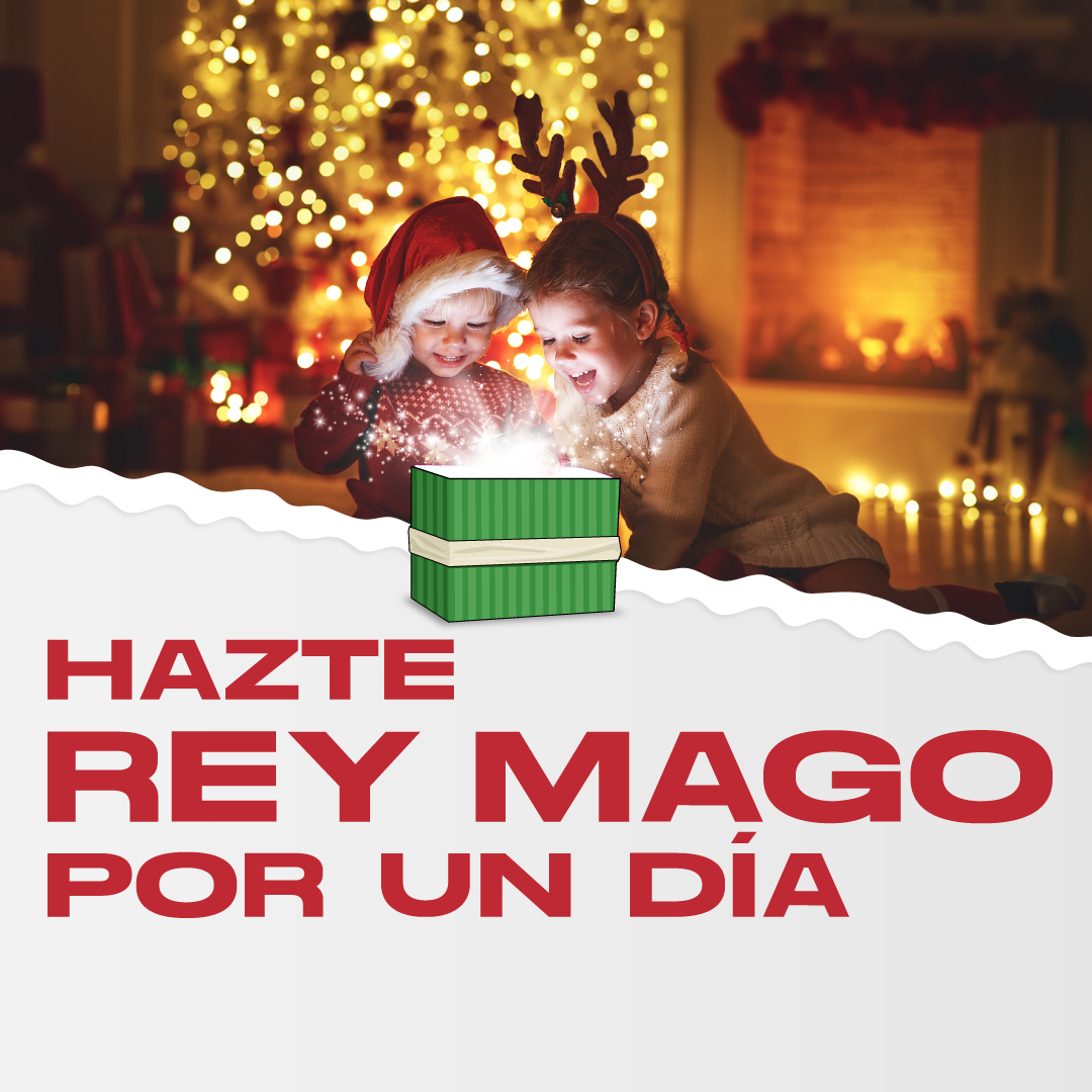 niñas abriendo un regalo de navidad y luces de navidad de fondo