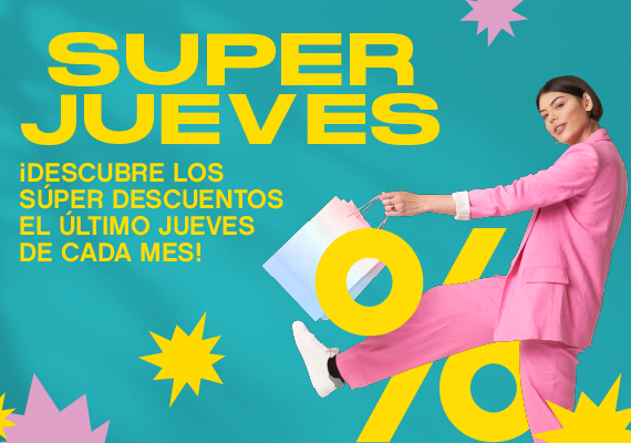 super thursday extended with a woman with shopping bag